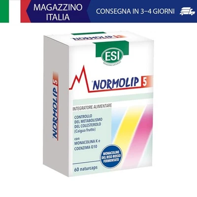 ESI - Normolip 5, Integratore Alimentare a Base di Riso Rosso Fermentato e Caigu - Immagine 1 di 4