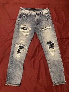 Aeropostale Jeans 29/30 Slim Distressed Blau Denim Grunge Ripped Getragen - Bild 1 von 9