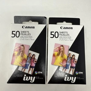 Canon 100 Blatt ZINK selbstklebend unterlegt abziehen & kleben Fotopapier 2" x 3" für Efeu - Bild 1 von 4
