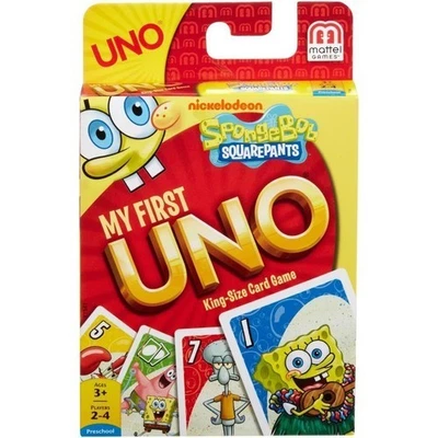 NEW My First UNO Spongebob Squarepants King Size Card Game Preschool Mattel RARE - Image 1 of 4