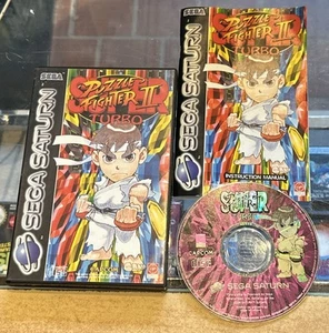 Super Puzzle Fighter II 2 Turbo • Sega Saturn Game + Manual (1994) PAL Complete - Picture 1 of 8
