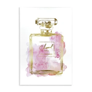 Stupell Industries Glam Perfume Bottle Gold Pink Wall Plaque Art, Proudly Made - Picture 1 of 9