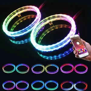 4pcs 95mm APP Halo Rings with Dynamic Chasing Color & Turn Signal Running - Bild 1 von 11