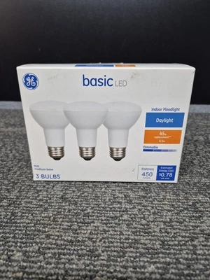 GE Basic 45w Daylight Dimmable Indoor Floodlight Bulbs R20 LED - 3PACK - Image 1 of 3