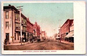 K26/ Albany Oregon Postcard c1910 First Street Stores 399 - Picture 1 of 4