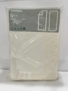 IKEA Solgull Pair of 100% Linen Curtains White 57"x118" 145x300cm 200.516.92 NOS - Picture 1 of 10