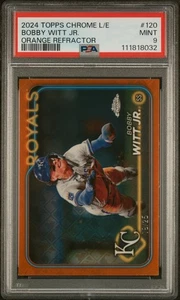 2024 Topps Chrome Logofractor Bobby Witt JR. #120 rifrattore arancione /25 PSA 9 - Foto 1 di 2