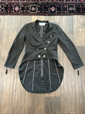 L.A.M.B. Gwen Stefani Long Jacket Blazer Size 8 Olive Green Double Breasted Y2K - Image 1 of 4