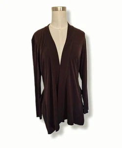 Cárdigan Eileen Fisher 100 % seda marrón manga larga frente abierto ligero talla S - Imagen 1 de 6