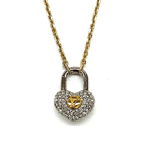 Collar LOUIS VUITTON Crazy Inlock Strath M67273 aprox. 39 45Cm Corazón Estrás - Imagen 1 de 8
