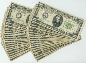 FR #2055 $20 1934A (35) Federal Reserve Notes Asst Districts DC-6229 - Picture 1 of 3