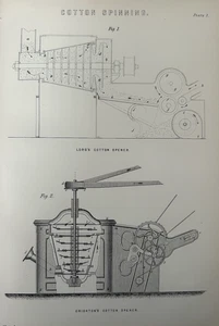 Antiker Baumwollspinnereidruck 1870er Jahre - Lord & Crighton - viktorianische Industrie - Bild 1 von 14