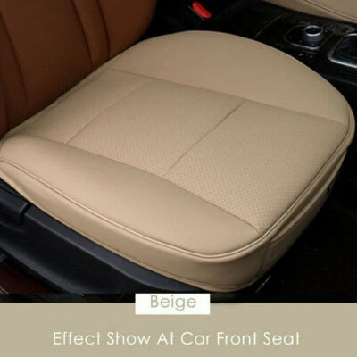 2X Car Front Seat Cover Full Surround Breathable Leather Pad Chair Cushion Beige - Image 1 of 4