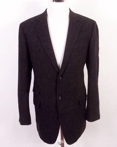 EUC Merona Charcoal Herringbone Tweed Blazer Sportcoat Ticket Pocket 44 R - Picture 1 of 5