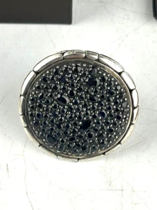 WUNDERSCHÖNER GROSSER JOHN HARDY COCKTAILRING STERLING & SCHWARZER SAPHIR GRÖSSE 8, 24 gm - Bild 1 von 14