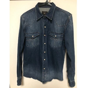 RRL Ralph Lauren Buffalo Denim Concho Button Western Shirt S Used - Picture 1 of 5