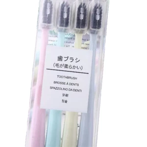 4 Packs Bamboo Charcoal Toothbrush Oral Care Soft Tooth (4 Pcs/pack) - Picture 1 of 5