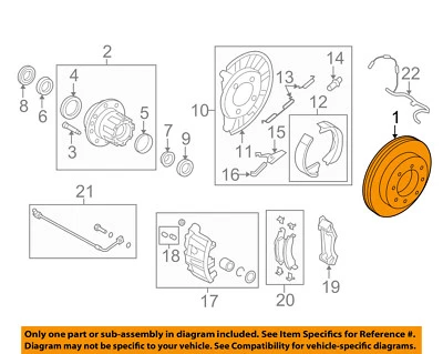 Freio traseiro Ford OEM 08-14 E-350 Super Duty-Rotor 8C2Z2C026C - Imagem 1 de 2