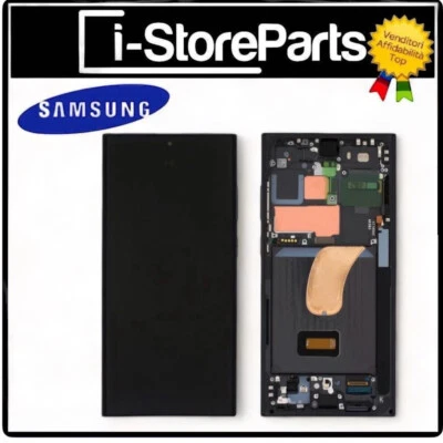 MARCA DISPLAY LCD PARI ORIGINALE OEM OLED SAMSUNG S23 ULTRA SM-S918 SCHERMO GRAFITE