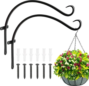 2 Pack Outdoor Hanging Plant Bracket for Bird Feeders 18 In Wind Chimes Lanterns - Picture 1 of 12