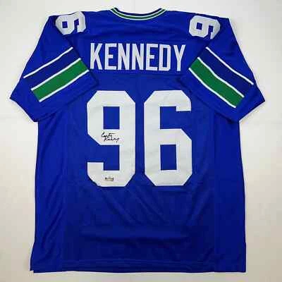 Facsimile Autographed Cortez Kennedy Seattle Blue Reprint Jersey Size Men's XL - Image 1 of 4
