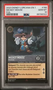 Mickey Mouse Musketeer *Foil* PSA 10 GEM MINT Lorcana The First Chapter - Picture 1 of 3