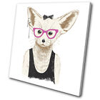 Hipster Animals Fennec Fox Vintage Single Lona Pared Arte Foto Impresion