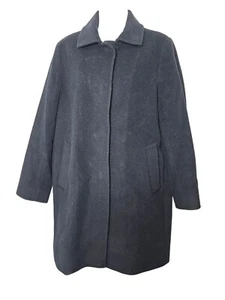 Cinzia Rocca Due Damen Mantel Größe 6 Schwarz Wolle Kaschmir Mischung Kragen - Bild 1 von 13