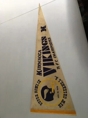 Superbowl IX 9 "Super Bowl" Minnesota Vikings pennant pennants - Image 1 of 4