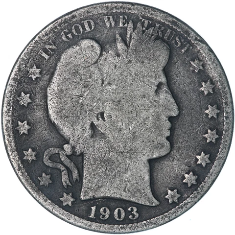 1903 (P) Barber Half Dollar 90% Silver Good See Pics S106 Cover