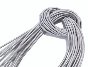 2.5mm wide 5yds - 20yds Silver Gray Elastic Cord Drawstring Rope ET9 - Picture 1 of 15