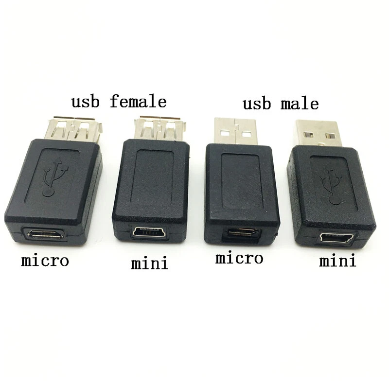 USB 2.0 Type A to Mini 5Pin B Converter Micro USB Female Male Connector Adapter - Image 1 of 1