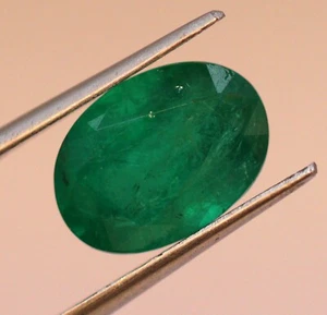 100% Natural Green Emerald 4.65 Ct Certified 11x8 mm Size Loose Oval Gemstone A+ - Picture 1 of 7