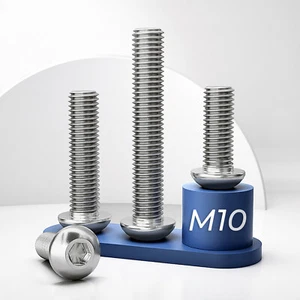 M10 (10mmØ) BUTTON HEAD SCREWS ALLEN KEY SOCKET DOMED BOLTS A2 STAINLESS STEEL - Picture 1 of 24