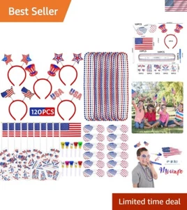 Vibrant 120-Pcs Independence Day Accessory Bundle for Memorable Celebrations - Picture 1 of 9
