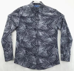 Vince Camuto Shirt Mens Medium Black White Tropical Classic Button-Up - Picture 1 of 13