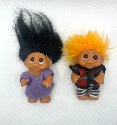 Juego De 2 Muñecas Norfin Little Tykes De Colección DAM TROLLS - 1985 ¡Raro! Foto 1 de 4