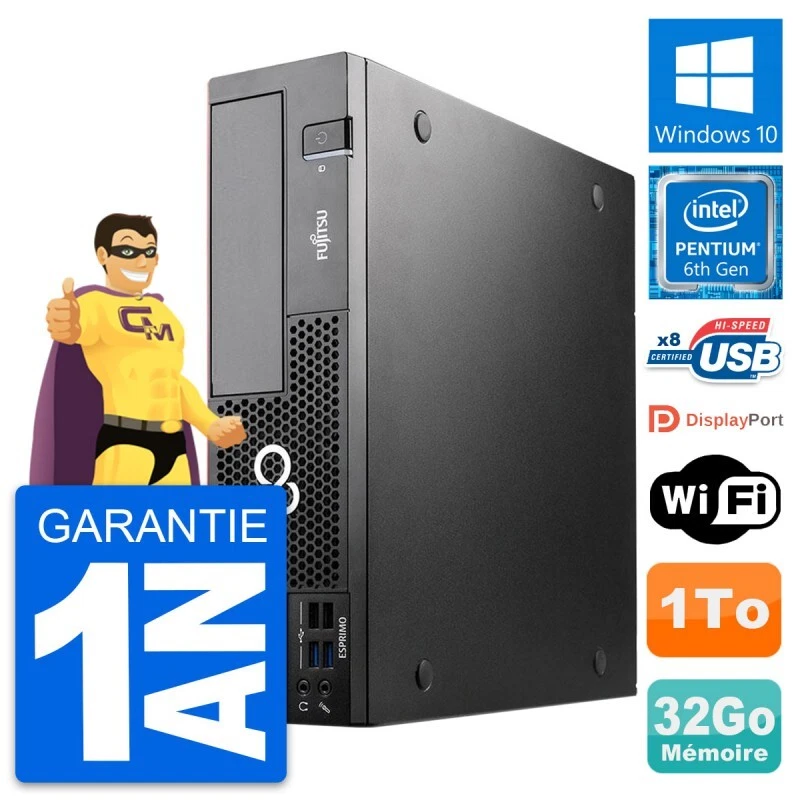 PC Fujitsu Esprimo D556 DT Intel G4400 RAM 32Go Disco Duro 1To Windows 10 Wifi - Imagen 1 de 4