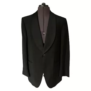 Werber & Flock Tuxedo Jacket Black Wool Mohair Torpedo Finish Men's EU56 UK46R - Picture 1 of 15