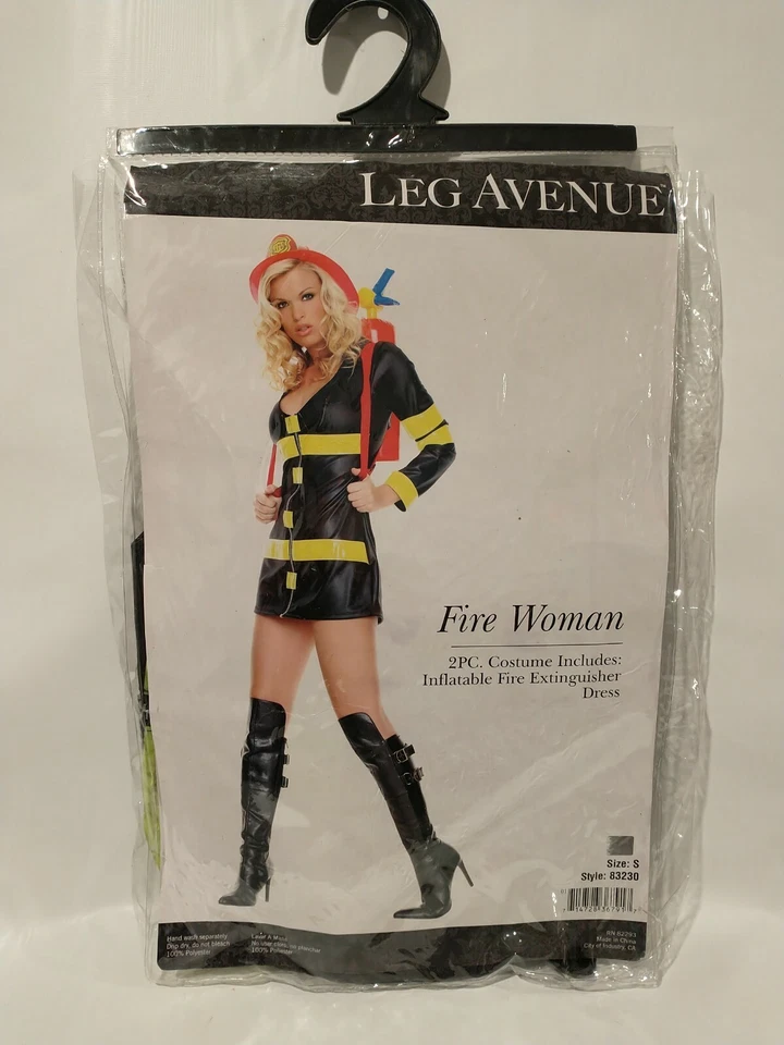 Disfraz Leg Avenue Mujer Fuego 83230 Negro/Amarillo Pequeño Incluido Vestido Solo  Foto 1 de 4