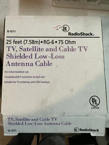 RadioShack® 25 Ft. RG-6 Video Hookup Coax Cable-Black for TV, Indoor Use - Picture 1 of 4