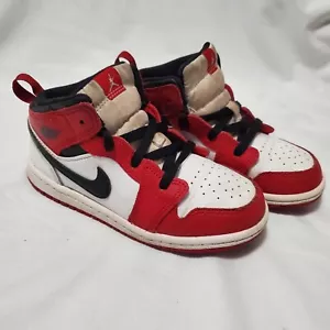 Nike Air Jordan 1 Mid Chicago 2020 blanco gimnasio rojo negro 640734-173 niños talla 10C - Imagen 1 de 8