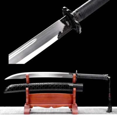 Espada chinesa forjada à mão Tang Dao afiada 1095 lâmina de aço carbono espada larga boa - Imagem 1 de 4