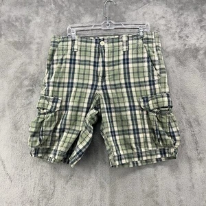 Polo Ralph Lauren Shorts Mens 34 Green Plaid Cargo Pockets Golf Preppy READ - Picture 1 of 15