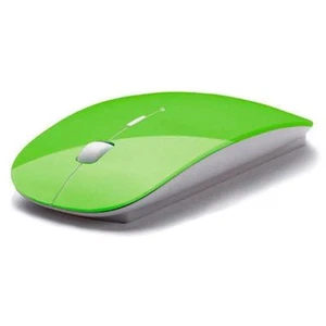 GREEN Super Slim Optical Wireless Mouse Slimline Mice 2.4G 10m Range 1600 DPI - Picture 1 of 3