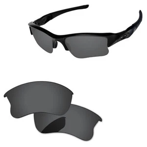 Lenslog Black Polarized Replacement Lenses For-Oakley Flak Jacket XLJ Sunglass - Picture 1 of 6