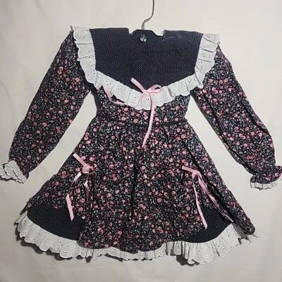 VTG 1980s Sz 5 Girls Pageant Runway Dress (Kiddin’ Around) Lace, Bows & Ruffles - Image 1 of 4