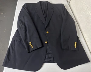 Men's BROOKS BROTHERS 1818 Madison Loro Piana Wool Navy Blue Blazer Jacket 48L - Picture 1 of 18