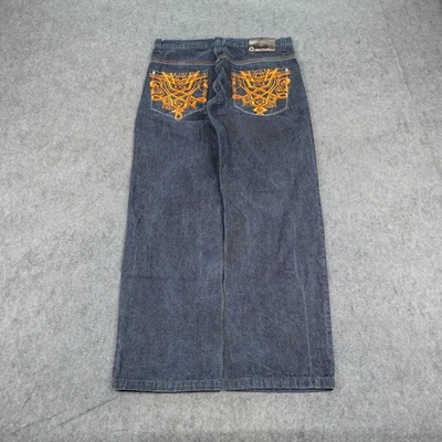 Vintage Southpole Jeans Mens 36x32 Blue Denim Orange Embroidered Baggy Skate Y2K - Image 1 of 4