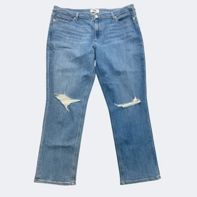 Pantalones de mezclilla Paige para mujer 34 Brigitte Ratatouille destruidos pierna recta desgastados Foto 1 de 4
